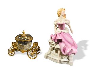 2 Franklin Mint, Cinderella's Coach and Figurine