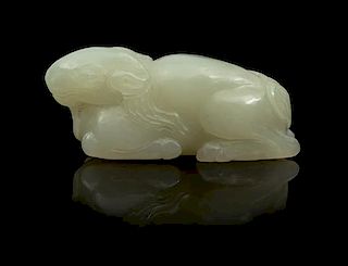 * A Carved Jade Toggle Length 2 1/2 inches.