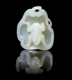 A Jade Carving POSSIBLY 19TH CENTURY Height 2 7/8 inches.