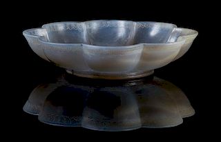 A Mughal-Style Agate Dish Diameter 6 1/2 inches.