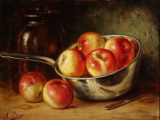 AUGUST LAUX (1853-1921) OIL ON CANVAS STILL LIFE