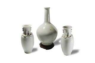 Group of 3 Asian White Porcelain Vases