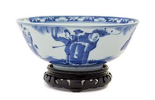 A Blue and White Porcelain Bowl Diameter 8 3/4 inches.