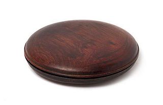 * A Hardwood Circular Box and Cover Diameter 4 3/4 inches.