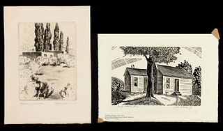 PENCIL SIGNED PRINTS BY KANSAS ARTISTS HELM AND SEWARD