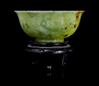 * A Spinach Jade Bowl Diameter 5 inches.