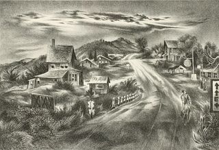 AARON BOHROD (1907-1992) PENCIL SIGNED LITHOGRAPH