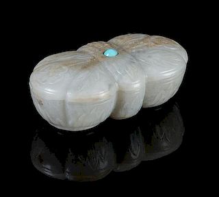 A White Jade Box Width 3 3/8 inches.