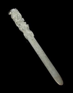 A Chicken Bone Jade Page Turner Length 6 inches.