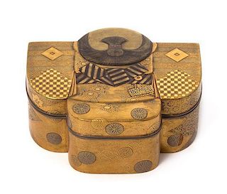 * A Japanese Lacquer Box and Cover Length 4 inches.