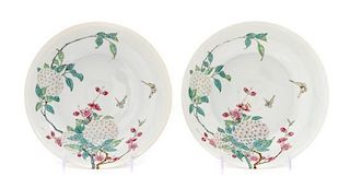 * A Pair of Famille Rose Plates LIKELY REPUBLIC PERIOD OR EARLIER Diameter 8 1/4 inches.