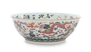 A Famille Rose Porcelain Bowl Diameter 10 3/4 inches.