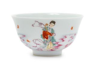A Famille Rose Porcelain Teacup Diameter 3 1/4 inches.