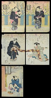 5 Japanese Woodblock Prints, Utagawa Kuniyasu