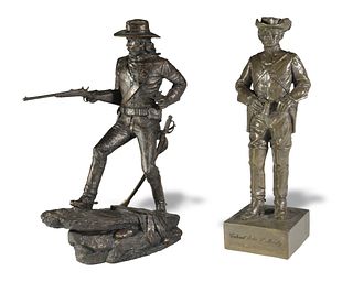 2 Sculptures, The Cavalryman and J. S. Mosby