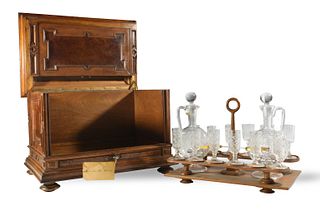 Walnut Aesthetic Movement Liqueur Cabinet C. 1870