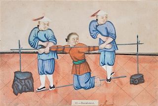 * A Set of Eight Chinese Pith Paintings 19TH CENTURY Height of average image 5 1/2 x width 8 1/2 inches.