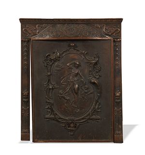 Beaux Arts Cast Iron Fireplace Frame and Cover