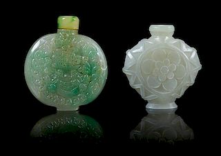 * Two Carved Snuff Bottles Height of taller 2 1/2 inches.