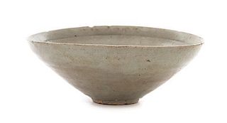 A Korean Celadon Glazed Porcelain Bowl Diameter 7 inches.