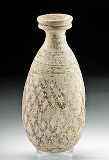Greek Corinthian Pottery Alabastron w/ Net Motif