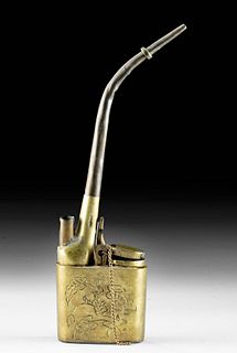 19th C. Chinese Brass Opium Pipe