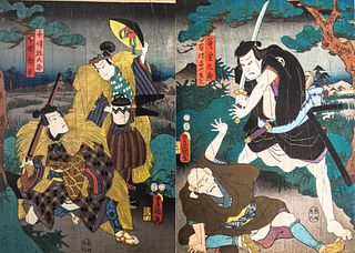 Pair of Kunisada Woodblock Prints
