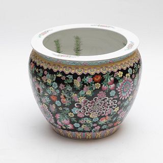 20th Century Large Hand Painted Chinese Jardiniere