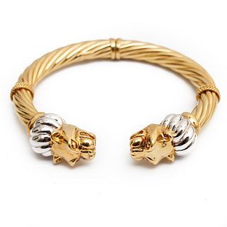 GIA 14k gold lion head bracelet
