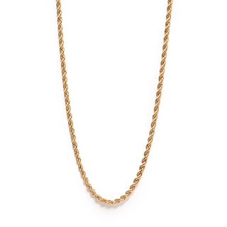 14K yellow gold rope necklace