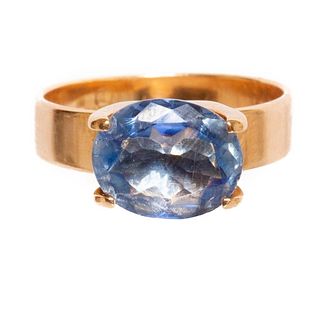 GIA 14K Gold and Sapphire Ring