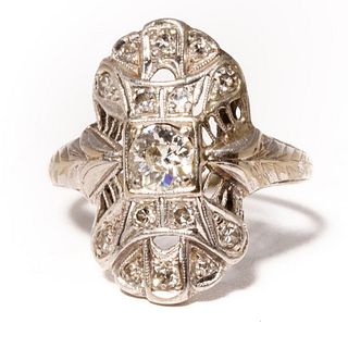 GIA Circa 1930 18K Diamond Ring