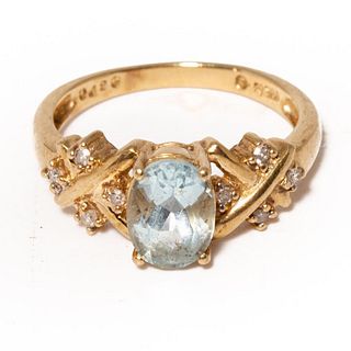 Alwand Vahan Gold, Aquamarine and Diamond Ring