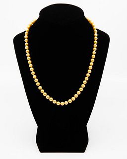 GIA cultured pearl necklace with clasp marked 14k