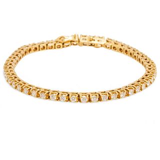GIA 14k gold and diamond bracelet