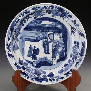 A Chinese Blue And White ‘West Chamber’ Porcelain Plate