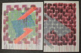 SMITH, Richard. Two Abstract Color Lithographs.