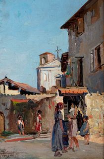 Angelo Landi da Salò (Salò 1879-1944)  - "Piazzetta di Salò"