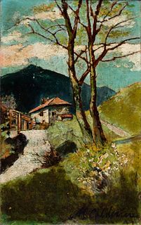 Scuola italiana fine XIX - inizi XX secolo - Toward the farmhouse