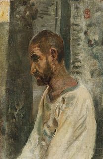 Telemaco Signorini (Firenze 1835-1901)  - Man with white shirt