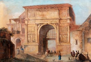 Xavier Della Gatta (fine XVIII-inizi XIX secolo) - Benevento, the Arch of Trajan