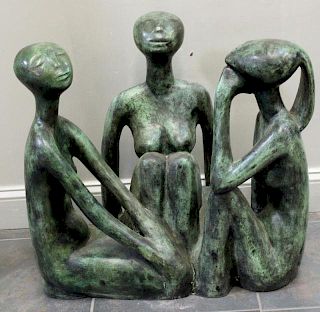 JAMIN, Phillippe. Large Patinated Bronze Figural