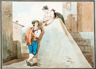 Bartolomeo Pinelli (Roma 1781-1835)  - Courtship, 1818
