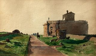 Pio Joris (Roma 1843-1921)  - Rome, along the Via Appia Antica