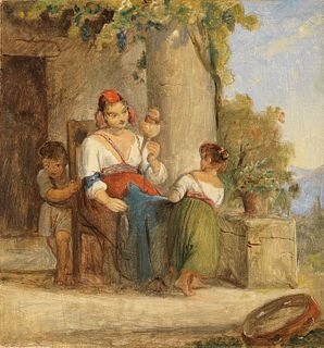 Ernst Meyer (Altona 1797-Roma 1861)  - Life scene in Italy