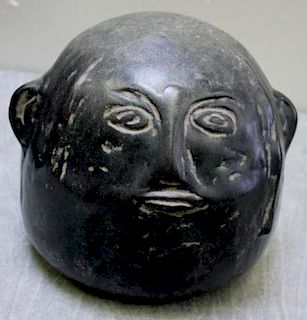 Unusual Glazed Ceramic Head.
