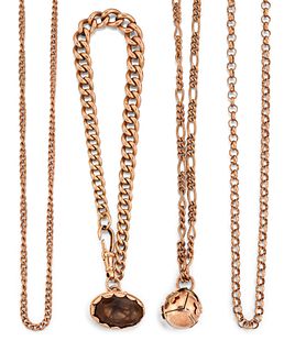 A QUANTITY OF 9 CARAT ROSE GOLD JEWELLERY, consisting of a 