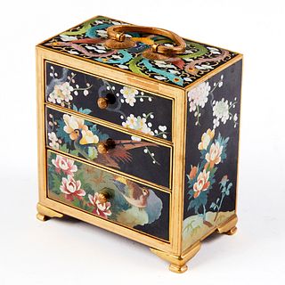 Ando Cloisonne Miniature Chest of Drawers