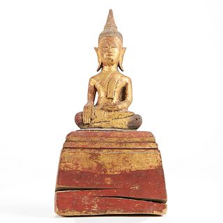 19th c. Burmese Thai Shan Carved Buddha