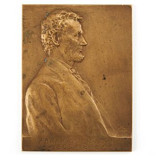Victor D. Brenner Abraham Lincoln Bronze Plaque